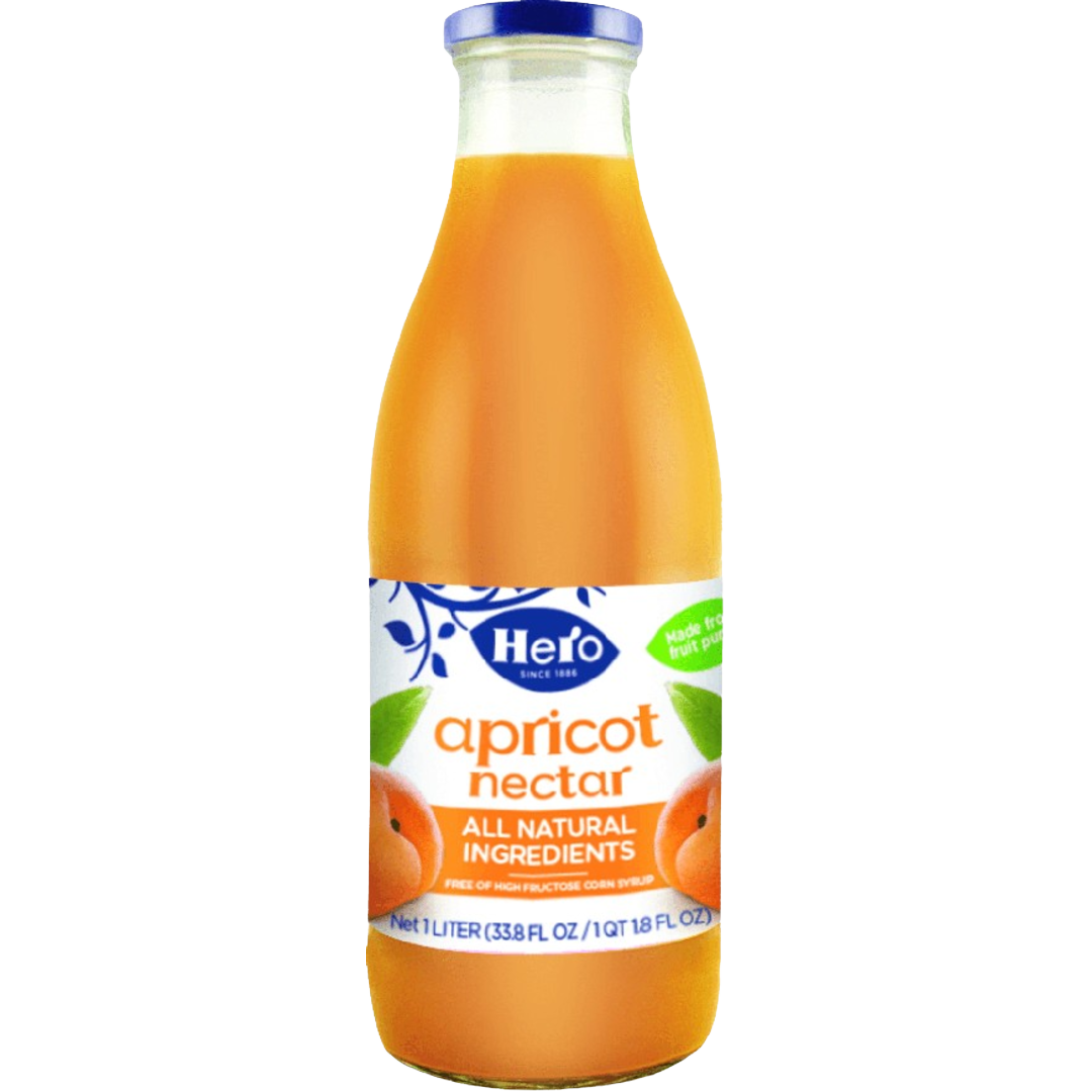 1l bottle of Hero apricot nectar